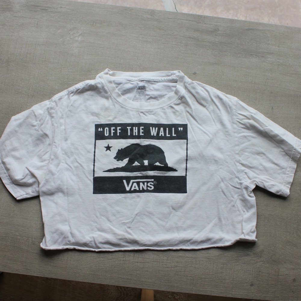 Vans Off the Wall Crop Top Size Large, White